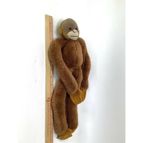 WILD republic hanging monkey gibbon brown realistic 16” plush 22” hanging - Picture 3 of 8